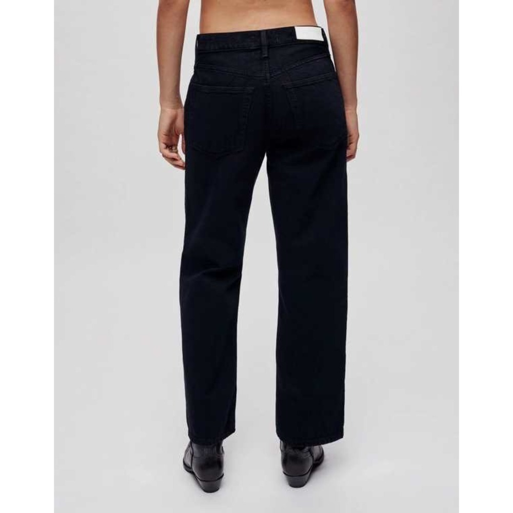 NWT RE/DONE High Rise Loose Crop Jeans Black Denim Size 24 Wide Structured Boho - Picture 12 of 12